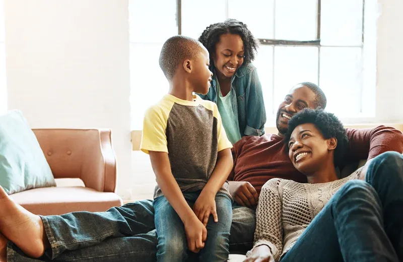 happy family in pest free home